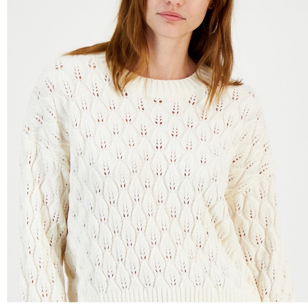 Chenille cable-knit sweater